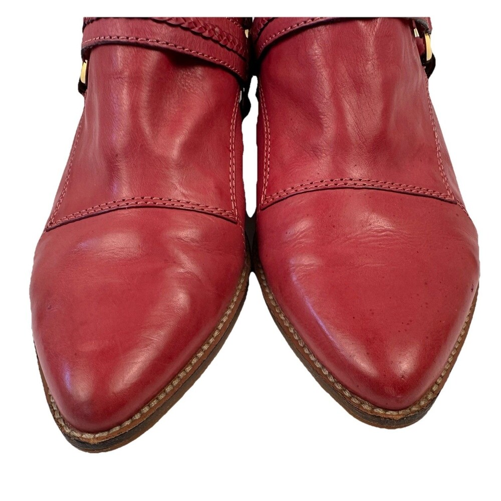 Nicole Plum Persuasive Shoe Boots Removable Stirrup Straps Size 9